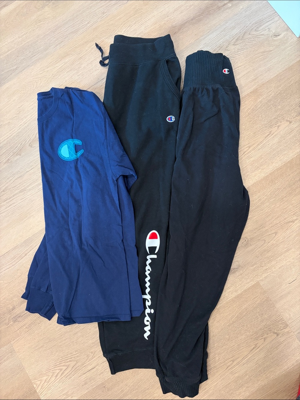 Champion Black Joggers & Long sleeve Bundle All Size L. - Picture 1 of 2